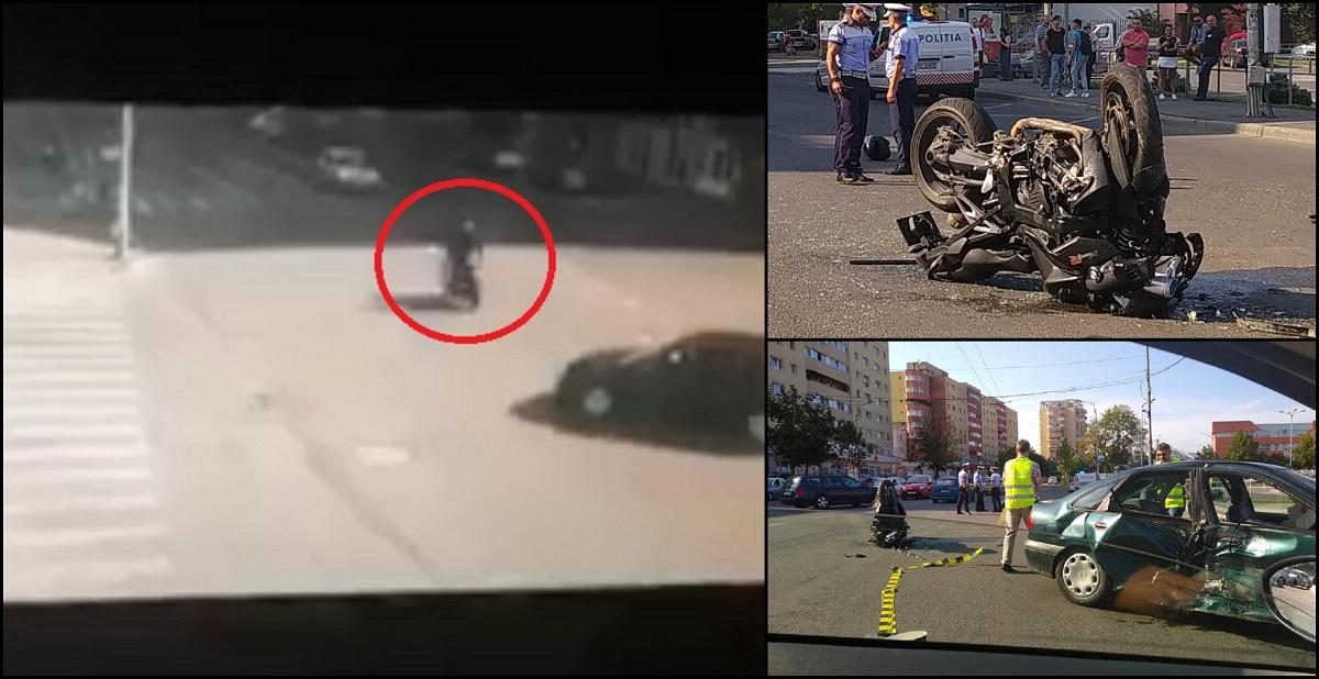 Un accident deosebit de grav a avut loc între un motociclist şi o maşină pe strada Fabricii din Cluj-Napoca