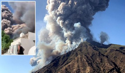 Erupţia vulcanului Stromboli a surprins mii de turişti