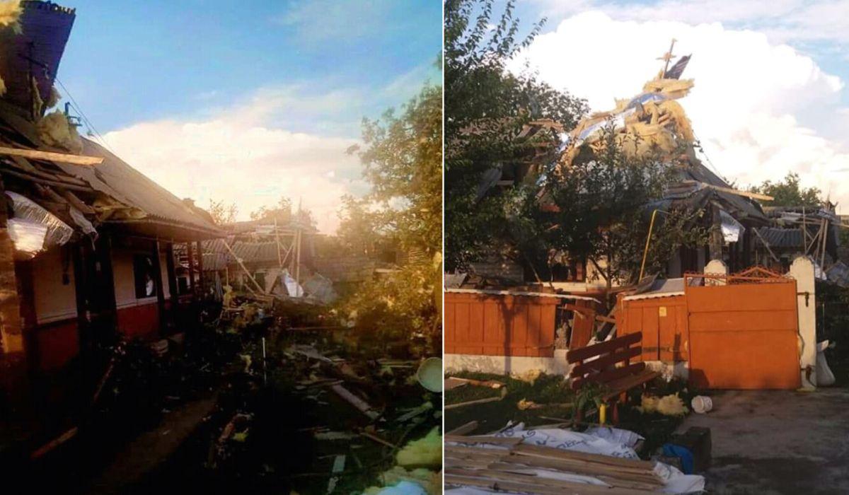 Case distruse de o tornadă devastatoare în Mirosloveşti, Iaşi