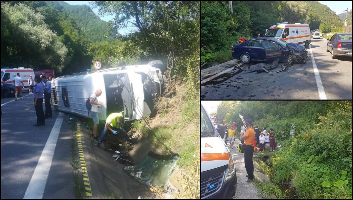 Accidentul s-a produs pe DN 7, în zona satului Râu Vadului, comuna Câineni