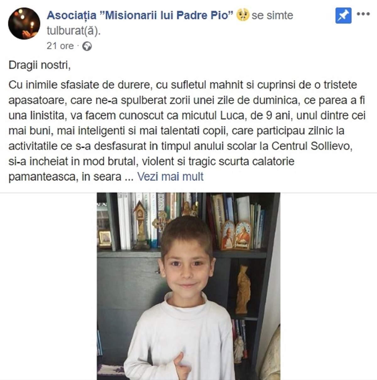 Atât el cât şi fratele lui geamăn, David, participau zilnic la activităţile care aveau loc în timpul anului şcoar la Centrul Sollievo