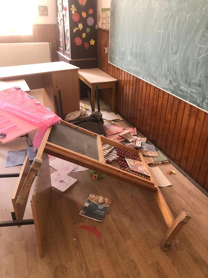 Şcoala din Clejani, Giurgiu, a fost distrusă de trei elevi în trei ore