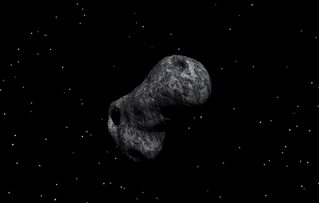 Asteroid în spațiul cosmic