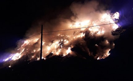 Incendiu la groapa de gunoi din Sighişoara