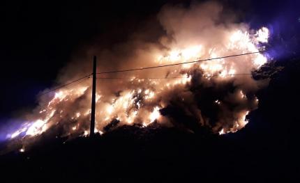 Incendiu la groapa de gunoi din Sighişoara