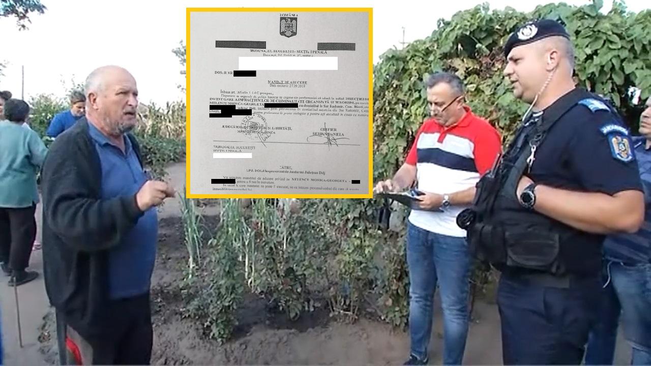 Jandarmii au intrat cu mandat de aducere pe proprietatea familiei Melencu