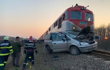 Locul accidentului dintre un tren și o mașină, în Dolj