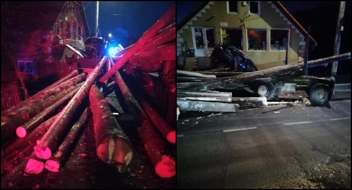 Femeie strivită sub buștenii căzuți dintr-un camion, în Harghita