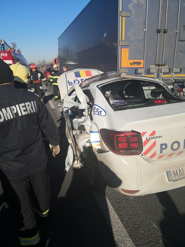 Maşină de Poliţie, accident teribil în Buchin, Caraş-Severin