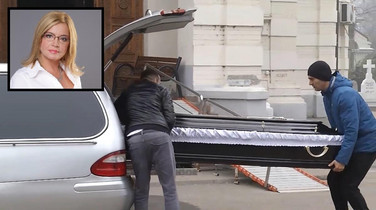 Trupul neînsufleţit al Cristinei Ţopescu la capera Cimitirului Bellu Trupul neînsufleţit al Cristinei Ţopescu la capera Cimitirului Bellu