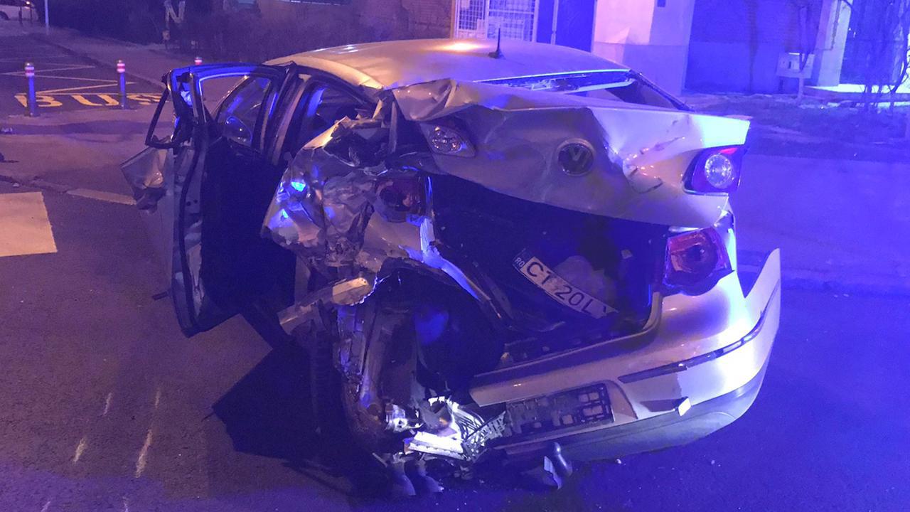 Mașina lovită de șoferul băut în accidentul din Constanța