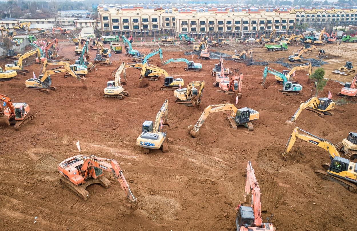 Spital în Wuham Progres uluitor la spitalul din Wuhan, la doar 5 zile de la începerea lucrărilor