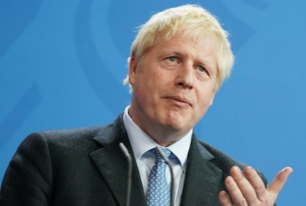 Premierul britanic Boris Johnson, vorbește în timpul unei conferințe de presă