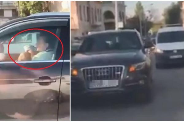 Șoferiță filmată când își alăptează bebelușul la volan, în Chișinău