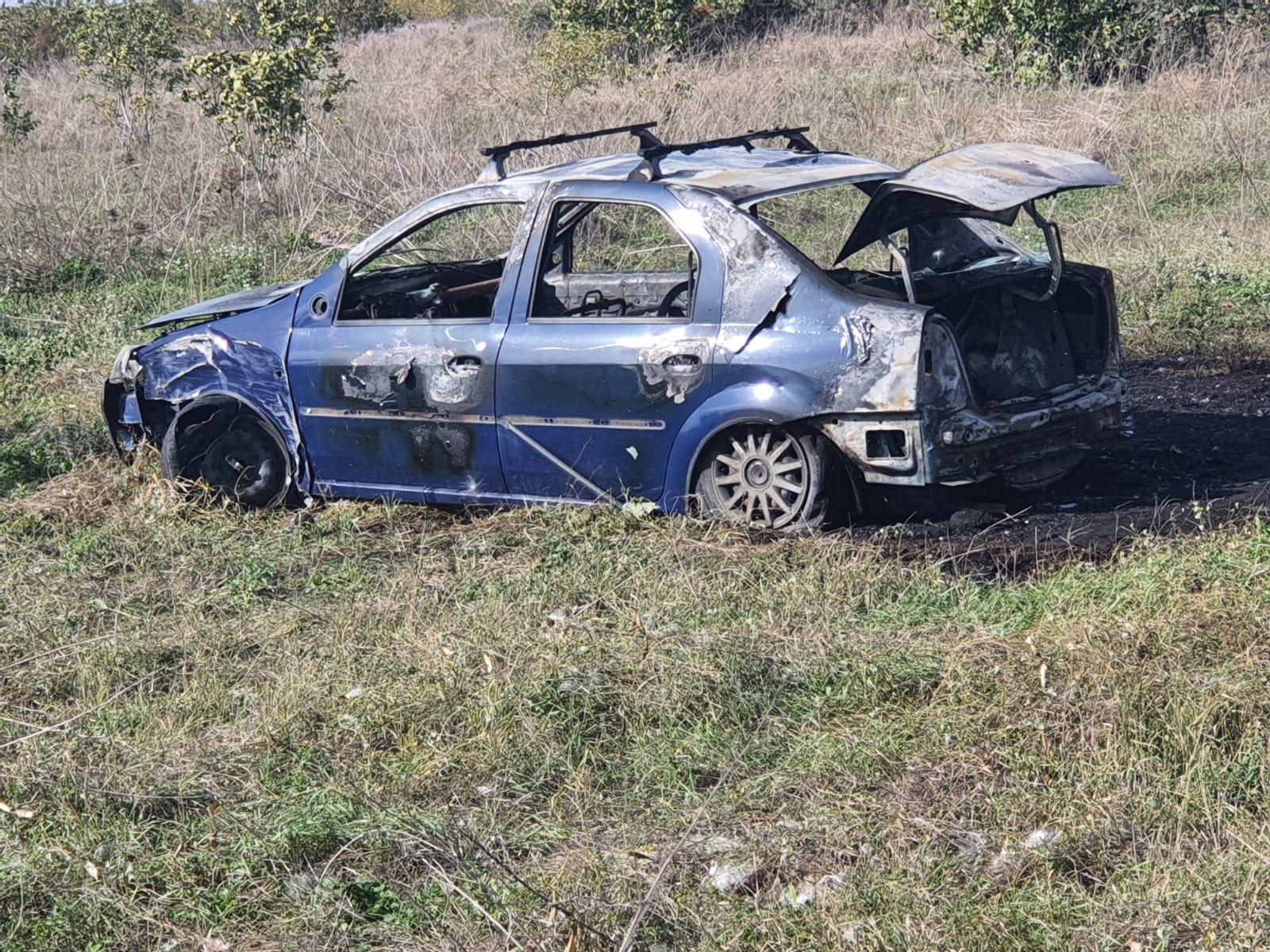 Masina șoferului de 64 de ani a luat foc la scurt timp după accident