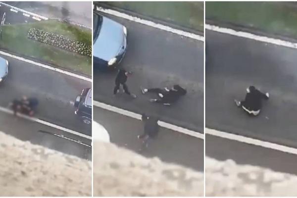 Tânăr bătut în mijlocul străzii, printre mașini, la Baia Mare