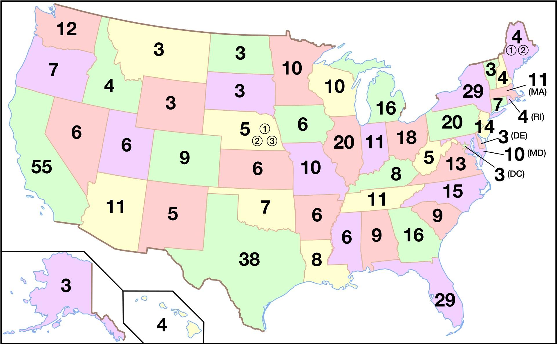 hartă electorală SUA