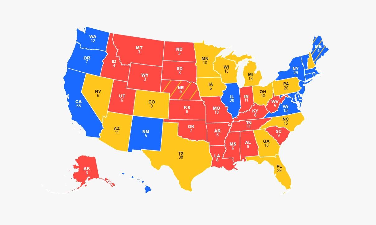 hartă electorală SUA