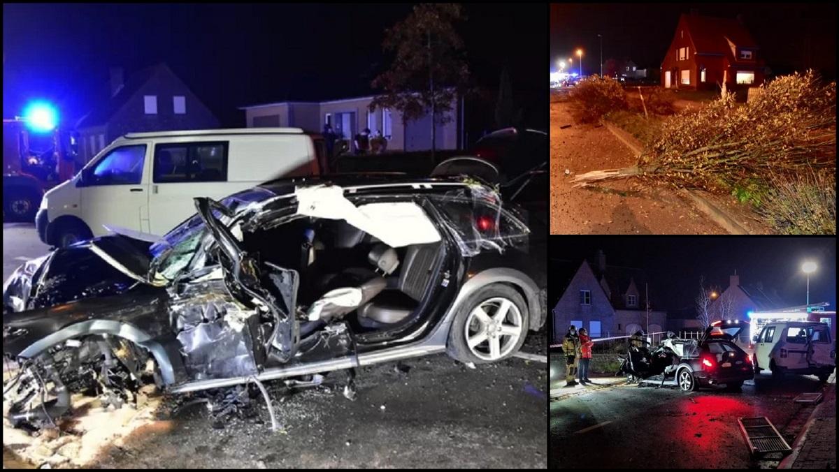 Un șofer român beat a făcut prăpăd cu un Audi A6, pe un drum din Belgia