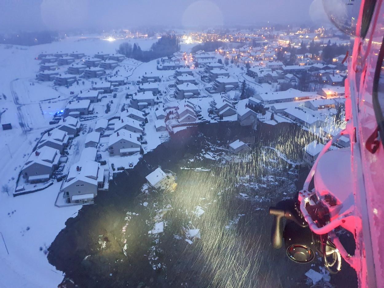 Imagini cu dezastrul din Norvegia, după o alunecare de teren