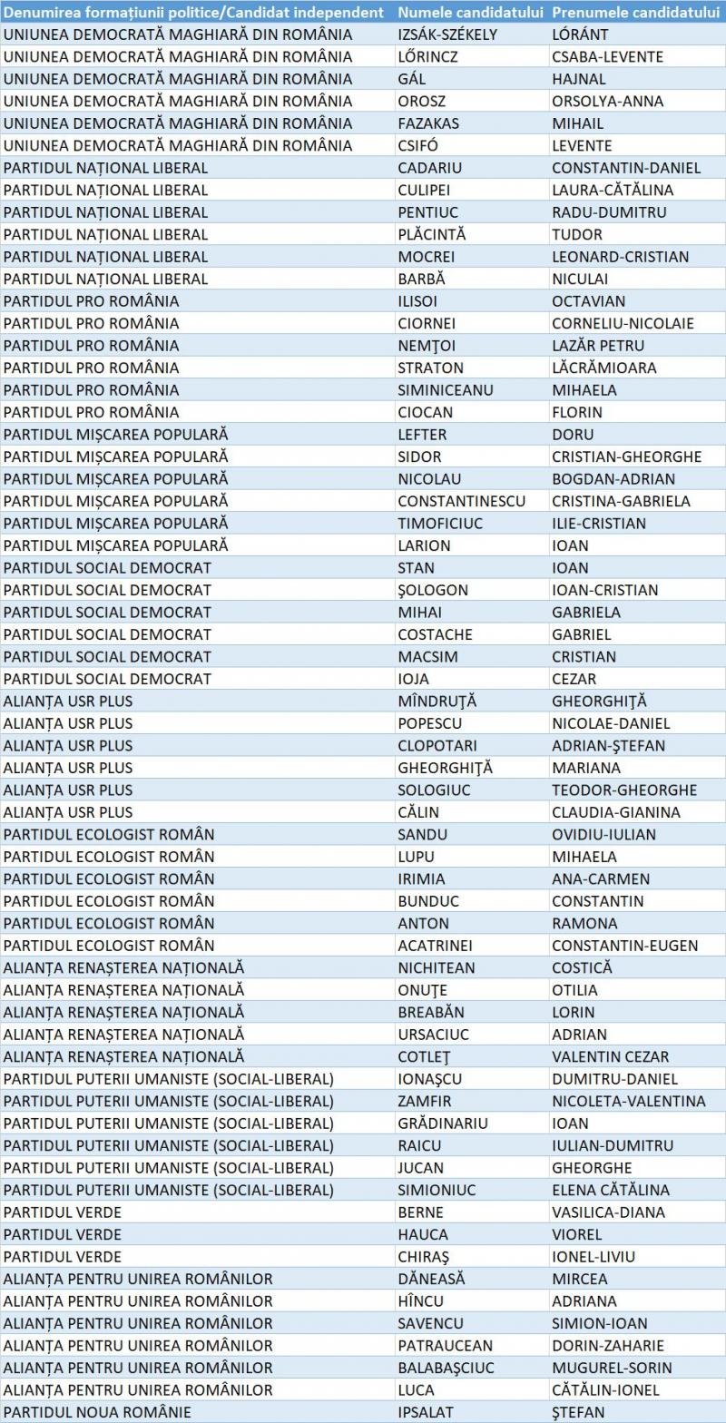 Candidați Senat Suceava