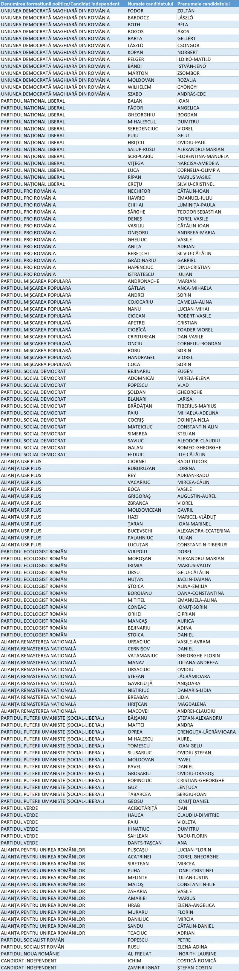 Candidați Camera Deputaților Suceava