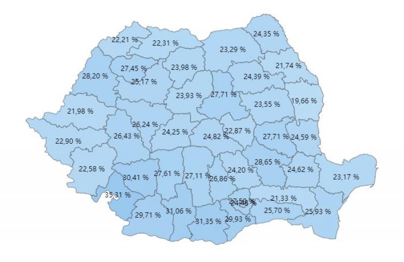 Prezenţa la alegeri parlamentare, ora 17:00