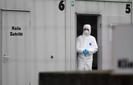 Medic german Medic la un spital cu pacienți de coroanvirus în Germania