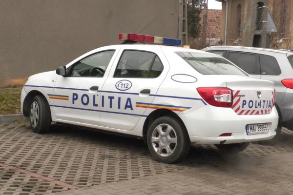 Mașină de poliție într-o parcare