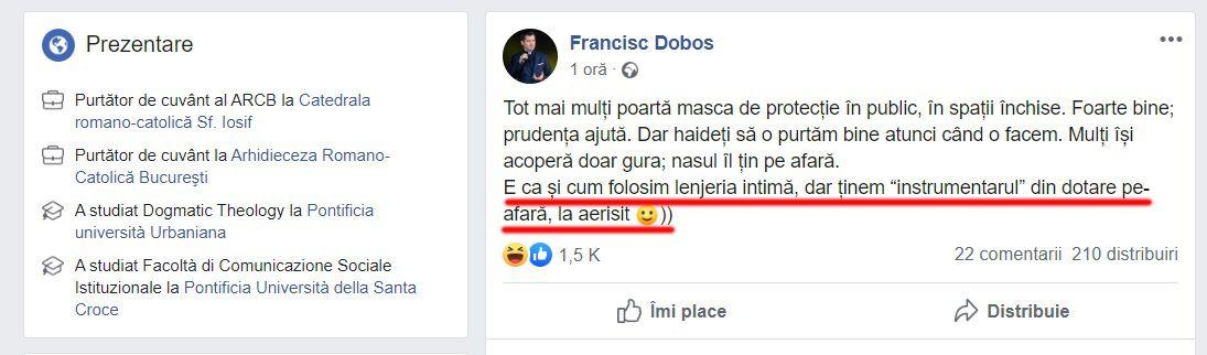 Francisc Dobos, inlocuit dupa o postare controversata