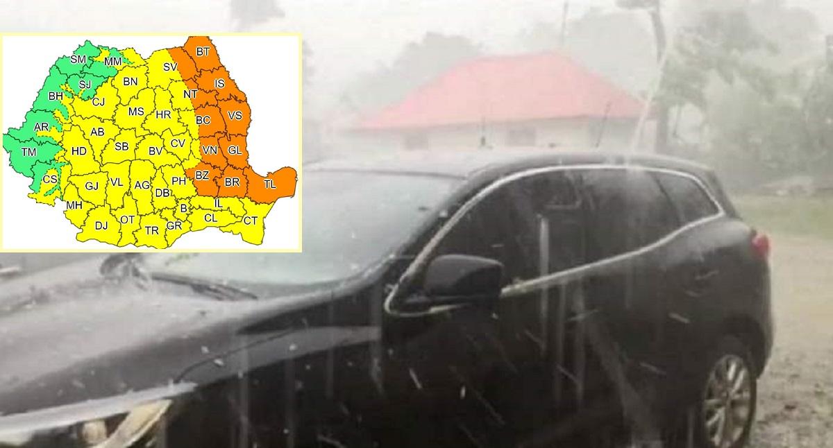 Alertă de vijelii, ploi torențiale și grindină în România