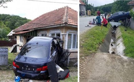 Accident spectaculos provocat de o șoferiță de 36 de ani, la Ţicleni