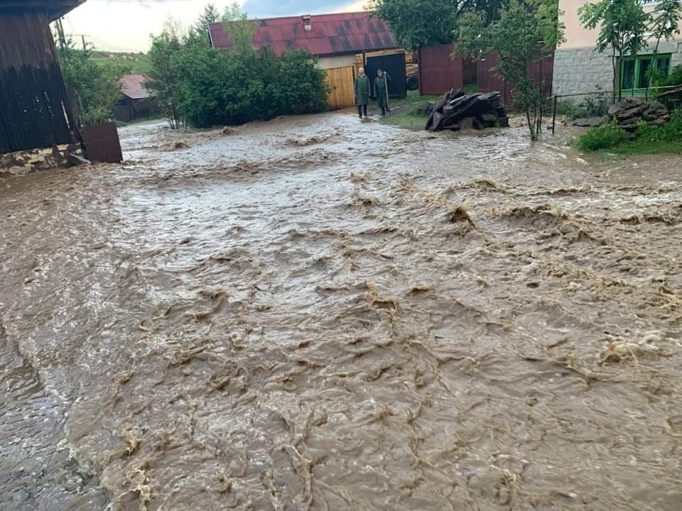 Gospodării inundate în Harghita