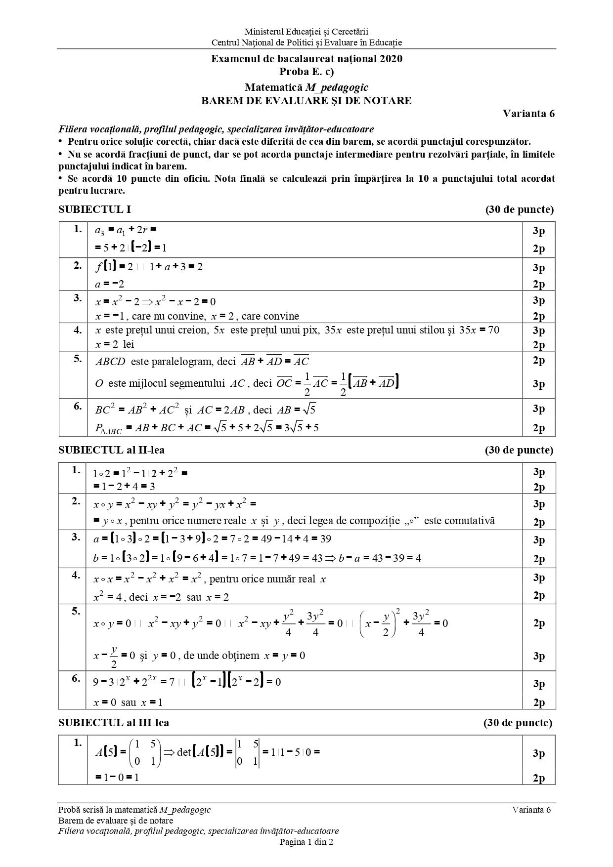 Barem mate pedagogic