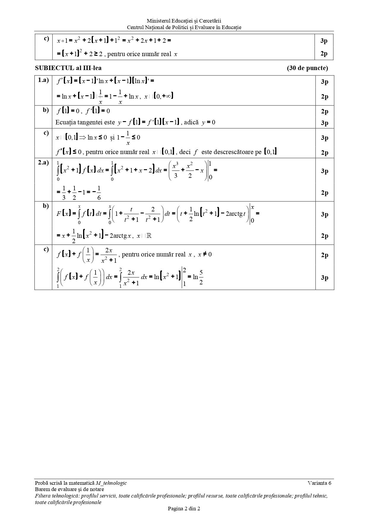 Barem mate tehnologic