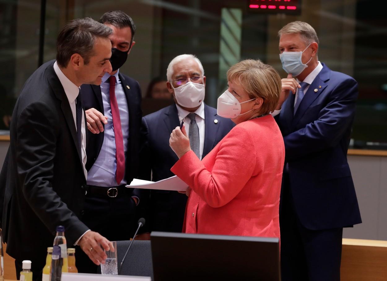 Klaus Iohannis, Angela Merkel în sala de Consiliu European
