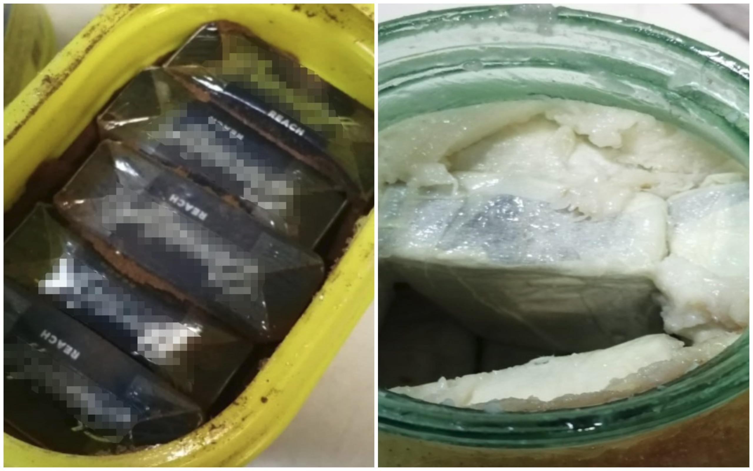 Ţigări de contrabandă ascunse în borcane cu şuncă de porc şi cutii cu pudră de cacao, în Vama Albița Ţigări de contrabandă ascunse în borcane cu şuncă de porc şi cutii cu pudră de cacao, în Vama Albița