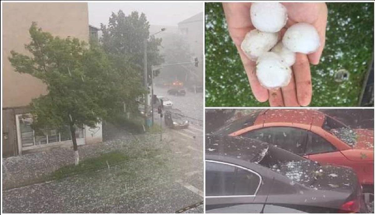 Ploi torențiale și grindină în România