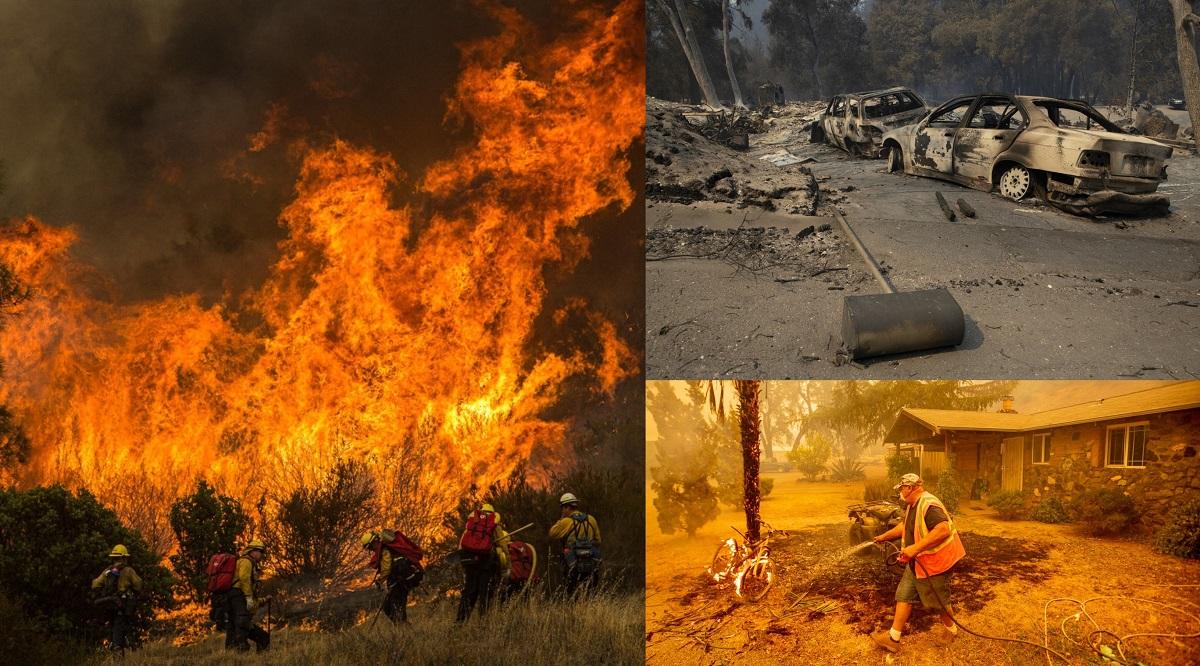 Pompierii luptă cu flăcările în California