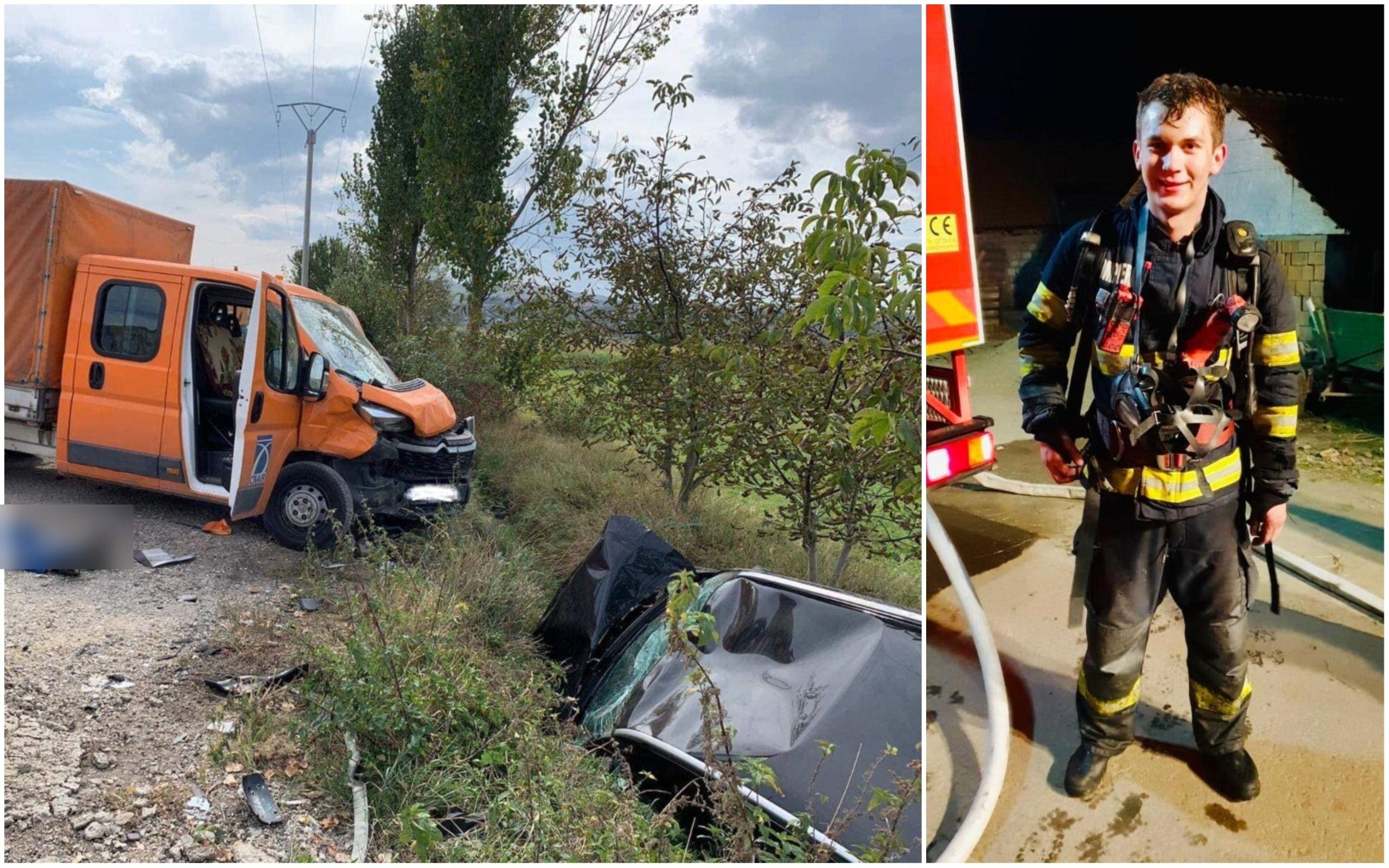 Un tânăr pompier din Timișoara, erou pentru victimele accidentului cumplit de la Tureni