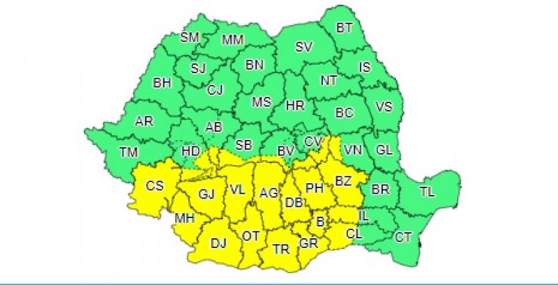 Cod galben de ninsoare în România