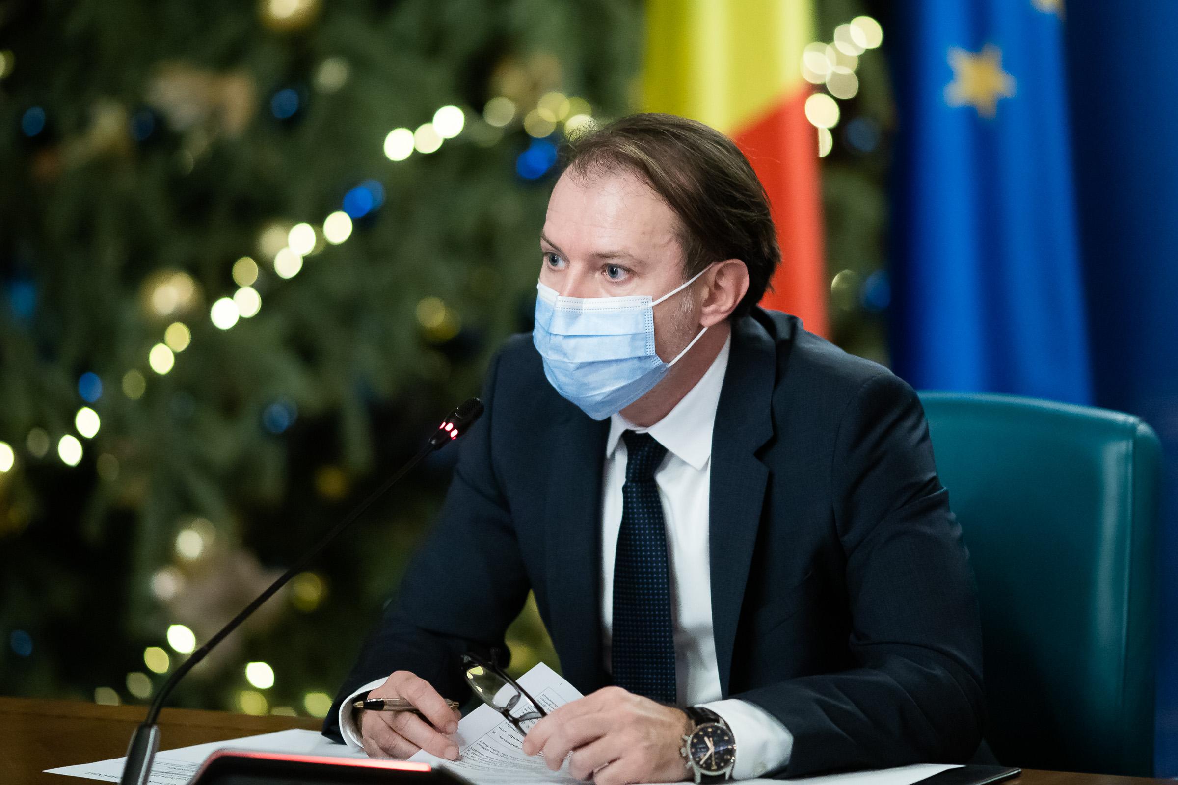 Florin Cîţu în şedinţa de guvern
