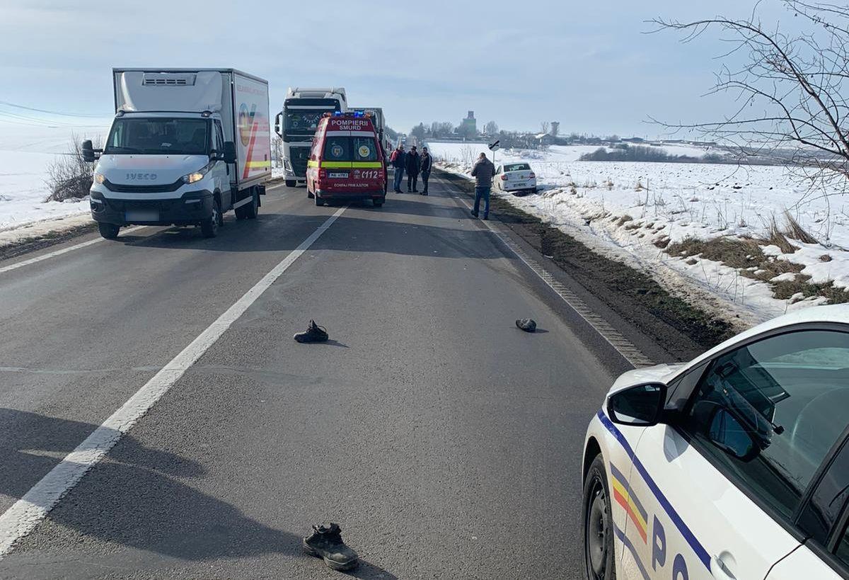 Șofer de TIR aruncat în fața unui Logan, după o altercație cu un alt șofer, pe E70, la Drăgănești Vlașca