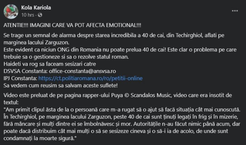 Mesajul asociaţiei Kola Kariola Mesajul asociaţiei Kola Kariola