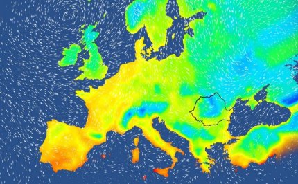 Harta temperaturilor în Europa