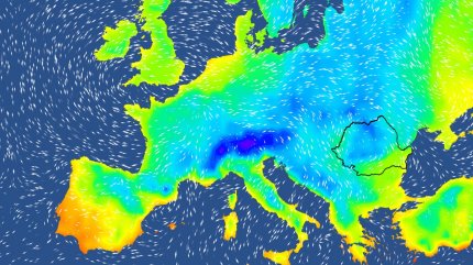 Harta temperaturilor în Europa