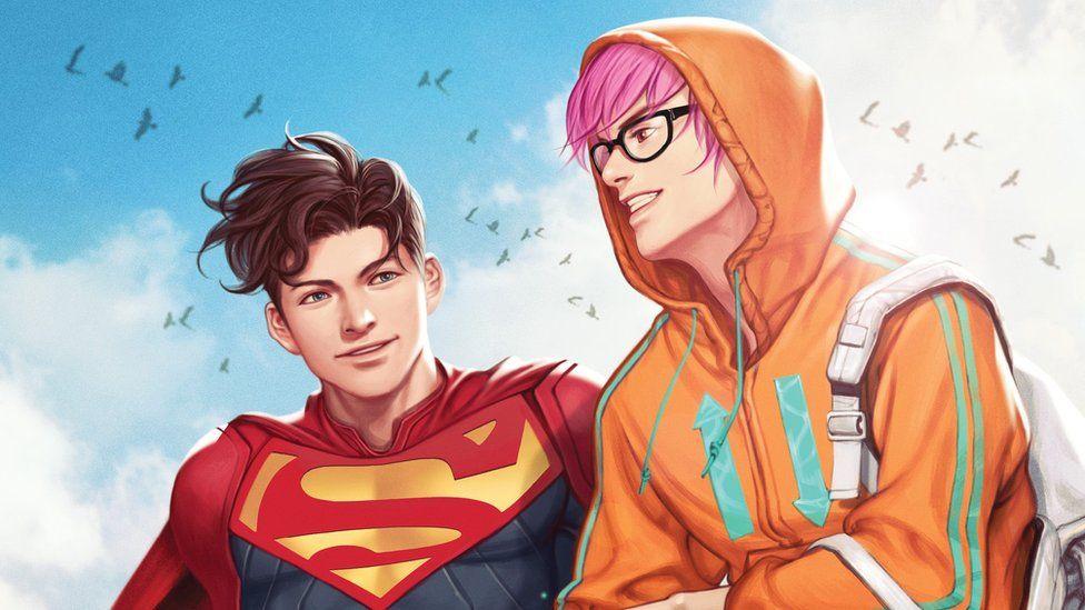 Superman este prezentat într-o relaţie cu prietenul său Jay Nakamura