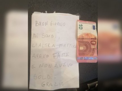 ”Vă rog să mă scuzați, dimineața trecută îmi era foame și nu aveam bani”. Mesajul unui hoț i-a impresionat pe italieni