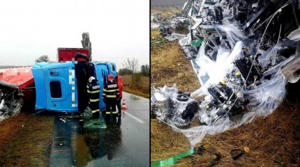 accident cu TIR în Giurgiu