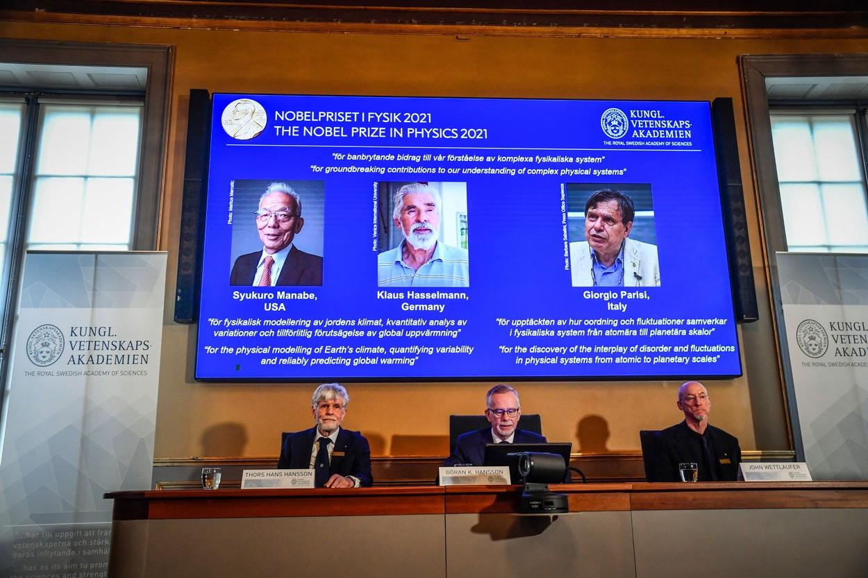 Premiul Nobel pentru Fizică 2021. Syukuro Manabe, Klaus Hasselmann şi Giorgio Parisi, premiați pentru inovații în științele climatice Premiul Nobel pentru Fizică 2021. Syukuro Manabe, Klaus Hasselmann şi Giorgio Parisi, premiați pentru inovații în științele climatice